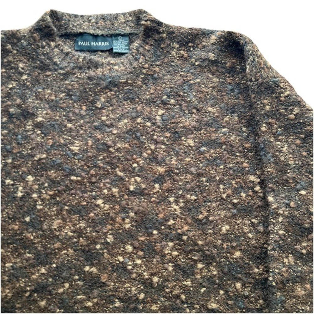 Vintage Paul Harris Mohair Wool Blend Adult Large Brown Pullover Sweater‎ EUC